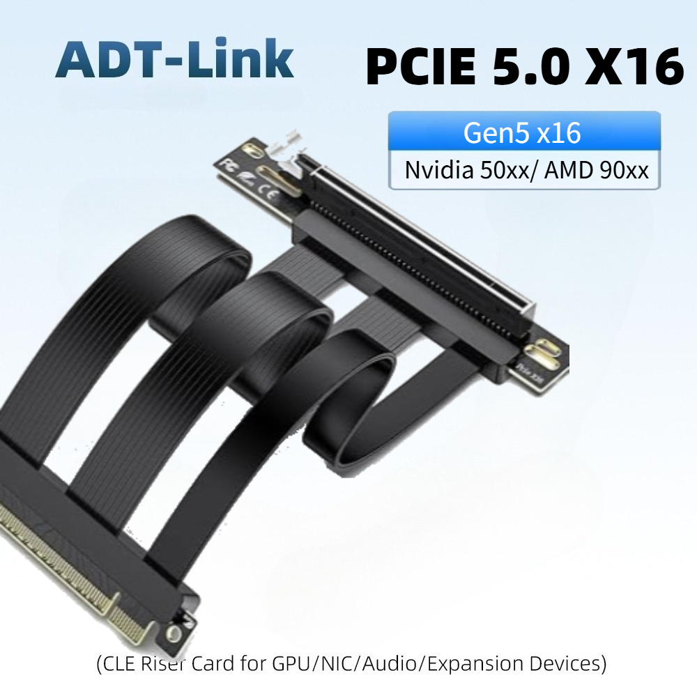 Pcie 4.0 X16 Riser Cable 90 Degree - Cable Riser PCIe 5.0 x16, Perfecto