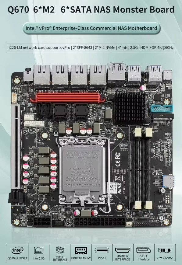 Placa Base In-tel VPro Q670 NA - Lga 1700 Ddr5 Itx Motherboard reseña y precio