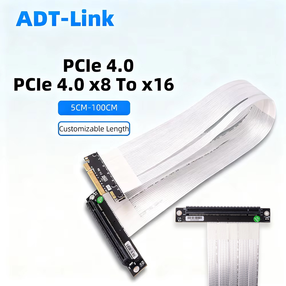 ADT-Link PCIE 4,0 3,0 X8 a X16 - Pcie 4.0 X16 Riser Cable 90 Degree reseña y precio